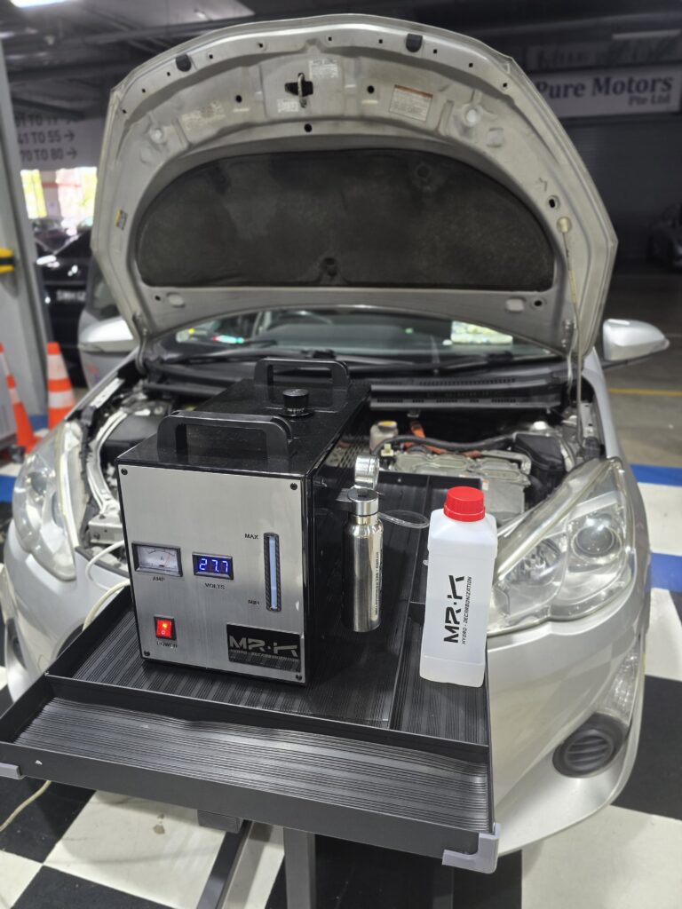 using cleaning equipment to maintain car