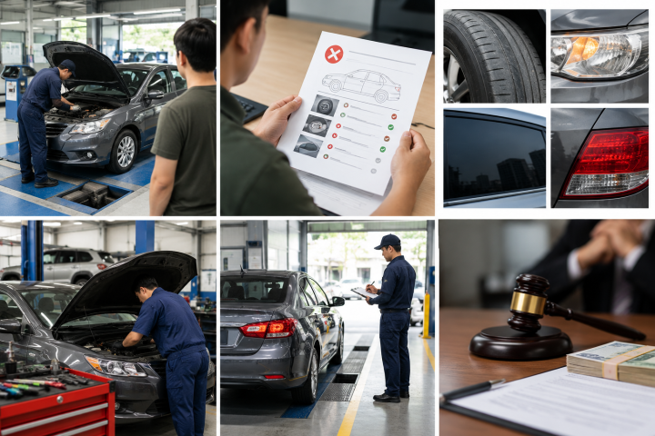 A college of car inspection set